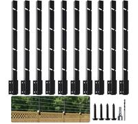 Zwinz 10 Pack Steel Fence Post Extender, 23.6'' Fence Height Extension | Outdoor Pet Jump Barrier, Chain Link Fence Top, Fence Extend Arm, Fence Toppers For Height Privacy