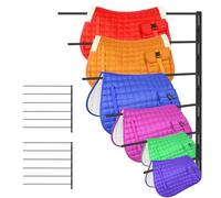 Zwinz 2 Pcs Saddle Pad Rack, Heavy Duty 180 Degree Swing Wall Mounted Horse Blanket Holder with 6 Well-Spaced Extra-Long Rack Arms,Horse Blanket Rack for Various Accessories