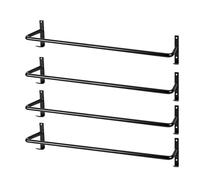 Zwinz Meyoppm 4Pcs Heavy Duty Horse Blanket Rack with Bridle Hooks, Wall Mounted Assembled Blanket Bar, Saddle Pad Rack for Horse Tack Storage, Black