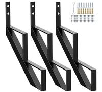 Zwinz Steel Stair Riser 2 Step, Metal Stair Stringers for Deck Height 19.5 inches, Steel Stair Step Riser for Outside Stairs 3 Pack