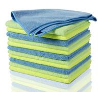 Zwipes 735 Microfiber Towel Cleaning Cloths, 12 Pack, Blue and Green