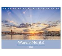 Zwischen See und Himmel - Waren (Müritz) im Wandel der Jahreszeiten (Tischkalender 2026 DIN A5 quer), CALVENDO Monatskalender: Waren an der Müritz bei Tag und Nacht
