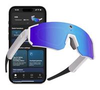 ZWJ Sport AI Smart Sunglasses with 4K POV Camera (White/Ice Blue)