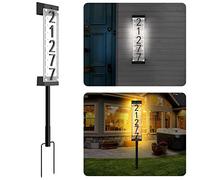 ZWJBSGY 3D Acrylic Solar House Number Sign, White, Modern Style, LED, Plastic & Iron, Wall Mount or Ground Mount, Residential & Commercial, SIGNAGE