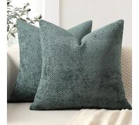 ZWJD Cushion Cover 40 x 40 cm, Set of 2 Chenille Cushion Covers, Sofa Cushion Covers, Turquoise, Decorative Cushion, Soft Sofa Cushion Cover for Couch, Bed and Living Room, Home Decoration, Luxury