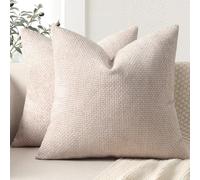 ZWJD Set of 2 Decorative Pillow Covers for Sofa, 18x18 inches, Chenille, Soft Pillow Covers for Sofa, Bed and Living Room, Luxury Home Decor Decorative Pillow Covers