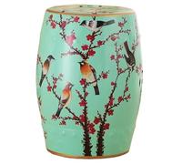 Zwksdcf Floral Ceramic Garden Stool,Porcelain Decorative Stool Ottoman,Vintage Round Side Table,Indoor Outdoor Coffee Table,Multi Purpose Accent Table Plant Stand for Garden Living Room, 1797823