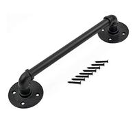 ZWLI Stair Banister Handrails for Stairs External Outside Steps Against Wall Elderly Indoor Corridor Kids Grab Bars Bathroom Black Metal Wrought Iron 1FT-10FT