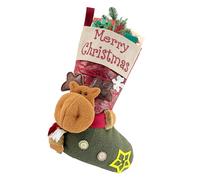 ZWLIYCHN Large Personalised Christmas Stockings 47*29cm, Xmas Stocking Featuring 3D Reindeer Design with “Merry Christmas” Words, Large Christmas Stocking for Festival, Family, Fireplace Decorations