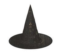ZWLPNZZD (Ancient Egyptian Hieroglyph) Printed Foldable Halloween Hat Holiday Costume Cap Cosplay Party Witch Hats 3 PCS
