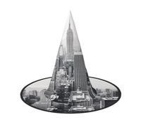 ZWLPNZZD (black and white New York) Printed Foldable Halloween Hat Holiday Costume Cap Cosplay Party Witch Hats 3 PCS