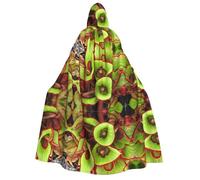 ZWLPNZZD (Carnivorous Plant) Print Hooded Cloak Long and Comfortable for Halloween, Role-Playing, Party Cosplay Men Women Costumes