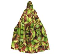 ZWLPNZZD (Carnivorous Plant) Print Hooded Cloak Long and Comfortable for Halloween, Role-Playing, Party Cosplay Men Women Costumes