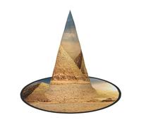 ZWLPNZZD (Egyptian Pyramid in Desert) Printed Foldable Halloween Hat Holiday Costume Cap Cosplay Party Witch Hats 1