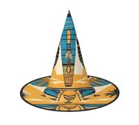 ZWLPNZZD (Egyptian Scarab) Printed Foldable Halloween Hat Holiday Costume Cap Cosplay Party Witch Hats 3 PCS