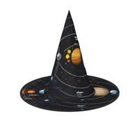 ZWLPNZZD (Exploring the Solar System) Printed Foldable Halloween Hat Holiday Costume Cap Cosplay Party Witch Hats 3 PCS