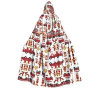 ZWLPNZZD (Little Boys and Girls in FireFighters) Print Hooded Cloak Long and Comfortable for Halloween, Role-Playing, Party Cosplay Men Women Costumes