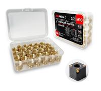 ZWMSSLL M10 Threaded Inserts-30 Pieces M10x10x12 Heat-Set Insert Brass Knurled Nuts Big Size for 3D Printing Components and Plastic Parts