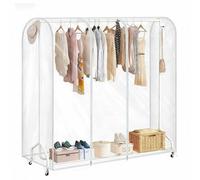 ZWMYF 3.6ft Garment Clothes Dustproof Clothes Rail Cover,Clothes Garment Rail Waterproof Clothes Protective Covers With Zipped Cover Clear Protective Zip Over Cover for Garment Hanging Coat Racks