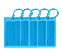 ZWOOGYM Pack of 5 Luggage Tags for Suitcases, Airplane Travel Essentials for Flying, International Travel Must Haves Luggage Accessories (Blue) (Blue)