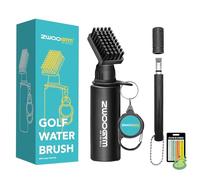 ZWOOGYM Pro Golf Club Cleaner Set, Water Brush with Holder Clip and 4oz Bottle, Golf Groove Sharpener, Suitable for U and V Grooves (Black brush+ groove sharpener)