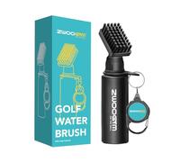 ZWOOGYM Pro Golf Club Cleaner Set, Water Brush with Holder Clip and 4oz Bottle, Golf Groove Sharpener, Suitable for U and V Grooves (Black Brush)