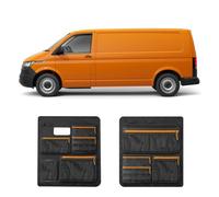 ZWPARTS 1 Pair Barn Door Storage Pocket Organiser compatible with VW T5 T6 | Foldable Large Capacit Campervan Tools Interior Storage Organiser