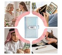Zwpontia 100 Envelope Challenge Binder with Lock, Money Savings Challenge Book with Cash Envelopes, Money Saving Book with Password Lock, for Budget Allowance Personal Finance Financial Planning