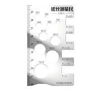 Zwpontia 3 Pieces 10x5cm Precisions Screw Gauges Accurate Measurement Tool Steel Screw Measuring Card Stainless Steel Portable Size Measuring