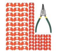 Zwpontia 60 pieces Poultry Eyeglasses,6.3x3.7x2cm Pet Eye Glasses Pheasant Poultry Blinders,Hen Anti Fighting Goggles,Chicken Blinders for Yard,Eye Glasses Pliers Tool for Pet