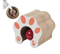Zwpontia Accordion Scratch Pad with Ball,22x11cm Interactive Cat Cardboard Toys,Cat Scratch Board With Ball Foldable Accordion Toy,Kitten Scratcher For Scratching And Jumping