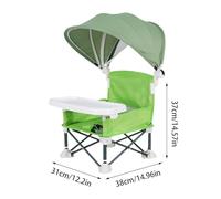 Zwpontia Baby Folding Dining Chair,Toddler Portable Seat with Removable Tray | Folding Baby Feeding Chair with Canopy for Lawn Beach Outdoor Camping Home Travel Picnic