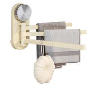 Zwpontia Bath Towel Rack, 3-Arm Towel Racks for Bathroom Wall Mounted, Swivel 180 Degree Rotating Strong Suction Cup No Drilling Space Saving Accessories for Kitchen Shower Balconies