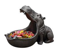 Zwpontia Big Mou-th Hippo Key Bowl Resin Candy Bowl Resin Ornament | Home Resin Hippo Figurine Jewelry Holder Perfect Home Decor for Items Like Keys, Jewelry, Candy and More 28.5x16x22cm