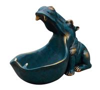 Zwpontia Big Mou-th Hippo Key Bowl Resin Candy Bowl Resin Ornament | Home Resin Hippo Figurine Jewelry Holder Perfect Home Decor for Items Like Keys, Jewelry, Candy and More 28.5x16x22cm