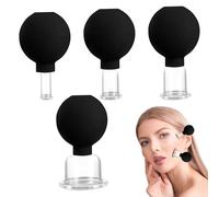Zwpontia Facial Cupping Set for Face - Body Cupping Massage Cups,Portable Back Massage Tool, Set of 4 Body Vacuum Suction Cups for Men Women