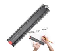 Zwpontia Folding Meter Stick | 11.8 Inches 90 Degree Folding Metal Stationery Ruler | Geometric Measuring Tool for Artists Designers Classroom Education Home Renovation