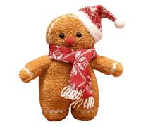 Zwpontia Gingerbread Plush Scarf and Hat Design Figurine Cushion Ornament