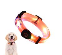 Zwpontia Light up Dog Collar - Led Rechargeable Dog Light Necklace with 3 Modes,Adjustable Bright Glowing Collar for Night Walking, Foggy