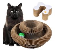 Zwpontia Magic Organ Cat Toy Interactive Scratcher Cardboard With Ball, Foldable Magic Organ Cat Scratcher Toys, Accordion Scratch Pad With Ball, For Multi-Pet Exercise, Training, Living Room