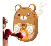 Zwpontia Music Boxing Machine for Kids,Bear Sound Punching Machine - Rechargeable Wall Target Toy LED Musical Punching Board for Family Sports Indoor Outdoor Home Workout Birthday Adults Children