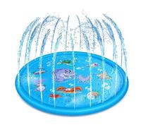 Zwpontia Portable Non-Slip Sprinkler Pad,100/170cm Interactive Sprinkler Play Pads,PVC Cartoon Themed Non Slip Splash Mat,Non-Slip Splash Mat, Fun Outdoor Toy,for backyards,beaches,parks,lawns