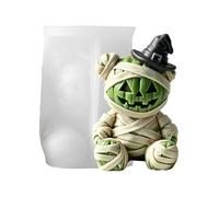 Zwpontia Pumpkin Candle Mold - Reusable Easy Release Cute Pumpkin Bear | Halloween Candle Molds,for Home Bakery Family Members DIY Enthusiasts Craft Lovers