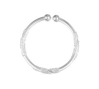 Zwpontia Silver Bangle Bracelets,Friendship Silver Bangles | Beaded Open Bracelet Ladies Jewelry for Anniversaries Graduation Birthday Travel Work Prom Date Valentine's Day Wife Daughter Formal