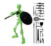 Zwpontia Skeleton Action Figures, Skeleton Decor with Multiple Accessories, Movable Joints Realistic Horror Statue Role-Playing Ornament for Christmas Halloween Shelves Desks