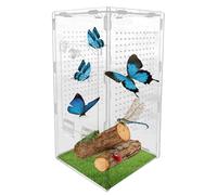 Zwpontia Small Spider Enclosure - Jumping Spider Cage Acrylic Mantis Enclosure,Ventilated Reptile Animal Cage for Breeding Observation Frog Lizard Gecko Keeping Turtle Praying