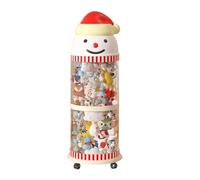 Zwpontia Stuffed Animal Organizer,Snowman Shaped Clear Plush Display Tower | Stuffed Animal Storage Toy Organizer with Wheels,for Nursery Kids Room Bedroom Home Daycare Center Living Room
