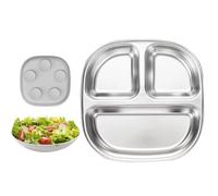 Zwpontia Toddler Divided Plates - Suction Baby Plates Toddler Feeding Supplies | Reusable Dishwasher Safe Eating Utensils for Kids Preschooler Kindergarten School Outdoor Travel Home Picnic
