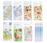 ZWQLZG 7 Pack Pocket Magic Water Colouring Book, Fantasy Theme Watercolour Paintings, Watercolours Colouring Book, Paint with Water Book Water Colouring Books for Kid Gift Aged 4 to 9 Years Old