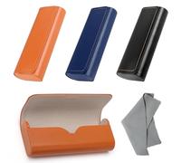ZWQLZG Glasses Case 3 Pack Hard Shell Eyeglasses Case, Glasses Case for Women, PU Leather Sunglasses Case Protective Eyeglass Storage Box Portable Cases for Study, Work, Travel